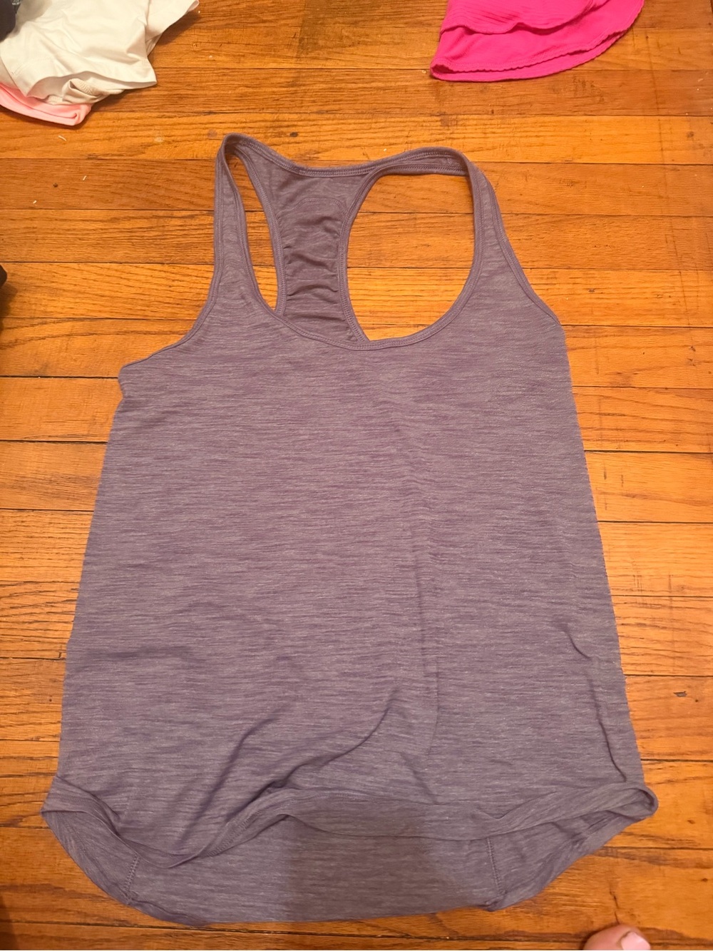 lululemon athletica Heathered Lavender Racerback Tank and pink tank sz 4